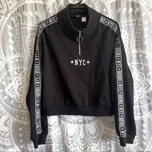 H&M Half Zip-Up Cropped Sweater (size L)